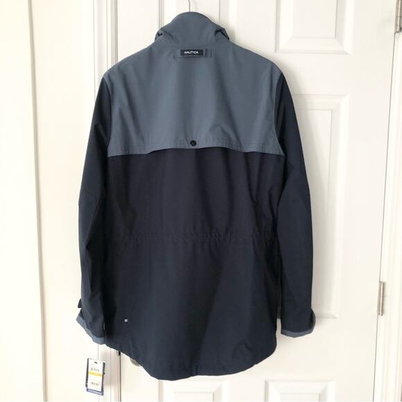 Nautica Men’s Blue Colorblock High Windbreaker Anorak Zip Up Jacket NWT Small - Picture 8 of 13